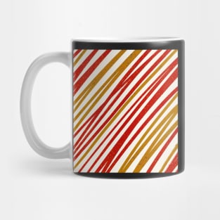 Textured red and mustard Lines Mug